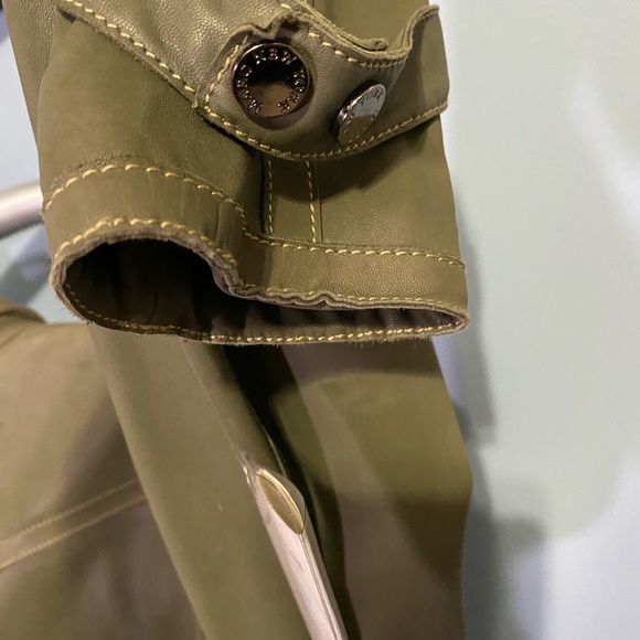Andrew Marc Leather Moro Jacket Olive - Picture 3 of 16